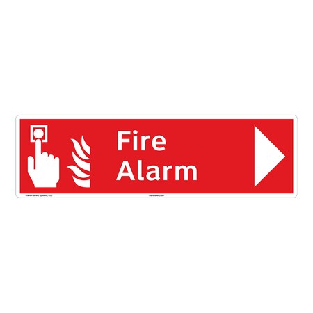 Fire Alarm Sign (F1007-)|Flexible Polyester 17" X 5" Self Adhesive Back|ANSI Signs|Sign for Warehouses, Manufacturing, Medical, Chemical Plant, Fuel Storage, Public Buildings